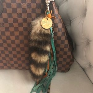 Purse charm(raccoon tail)